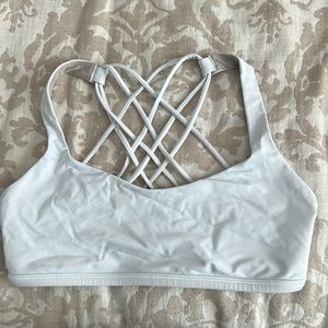 Lululemon, free to be wild sports bra, white, size 8